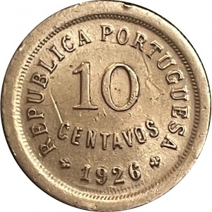 Аверс монеты Португалия, 10 сентаво, 1924-1940