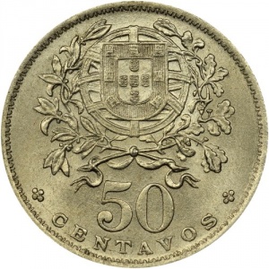 Реверс монеты Португалия, 50 сентаво, 1927-1968