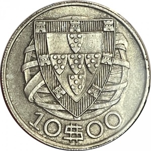 Реверс монеты Португалия, 10 эскудо, 1932-1948