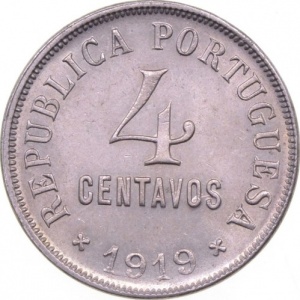 Аверс монеты Португалия, 4 сентаво, 1917-1919