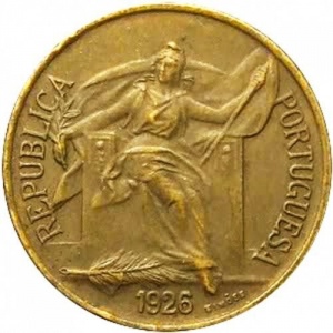 Аверс монеты Португалия, 50 сентаво, 1924-1926