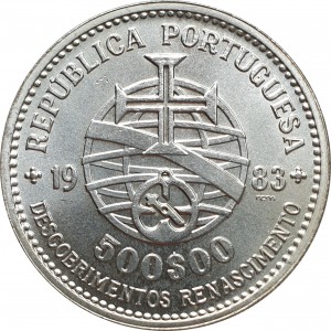 Аверс монеты Португалия, 500 эскудо, 1983, XVII Европейская художественная выставка