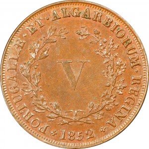 Реверс монеты Португалия, 5 реалов, 1840-1853