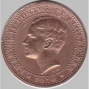 Аверс монеты Португалия, 5 реалов, 1910