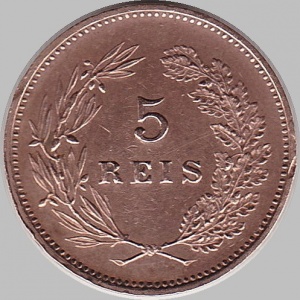 Реверс монеты Португалия, 5 реалов, 1910