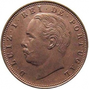 Аверс монеты Португалия, 10 реалов, 1882-1886
