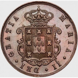 Аверс монеты Португалия, 20 реалов, 1847-1853