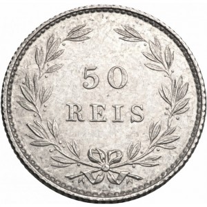 Реверс монеты Португалия, 50 реалов, 1862-1889