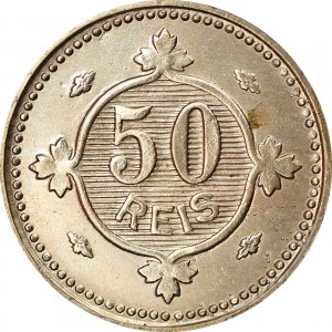 Реверс монеты Португалия, 50 реалов, 1900