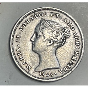 Аверс монеты Португалия, 100 реалов, 1838-1843