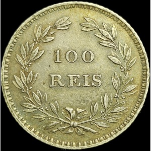 Реверс монеты Португалия, 100 реалов, 1853