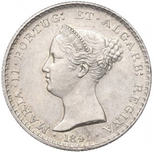Аверс монеты Португалия, 500 реалов, 1837-1853