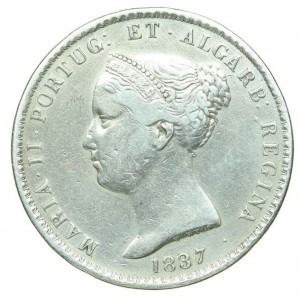 Аверс монеты Португалия, 1000 реалов, 1837-1845
