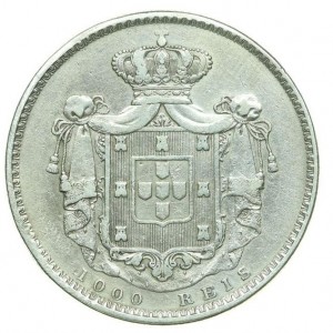 Реверс монеты Португалия, 1000 реалов, 1837-1845