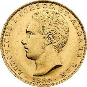 Аверс монеты Португалия, 2000 реалов, 1864-1866