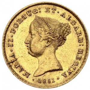 Аверс монеты Португалия, 2500 реалов, 1851