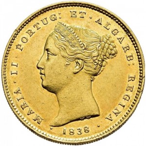 Аверс монеты Португалия, 5000 реалов, 1838