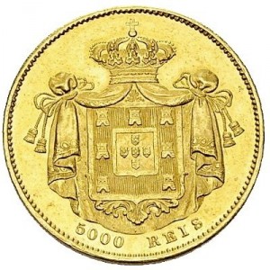 Реверс монеты Португалия, 5000 реалов, 1860-1861