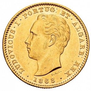 Аверс монеты Португалия, 5000 реалов, 1867-1889