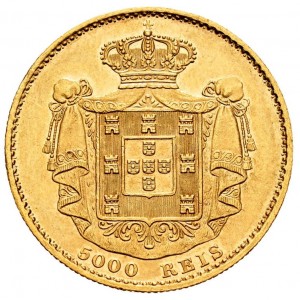 Реверс монеты Португалия, 5000 реалов, 1867-1889