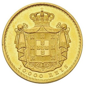 Реверс монеты Португалия, 10.000 реалов, 1878-1889