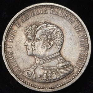 Аверс монеты Португалия, 500 реалов, 1898, 400 лет Открытию Индии