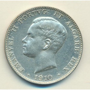 Аверс монеты Португалия, 500 реалов, 1910, 100 лет Пиренейской войне
