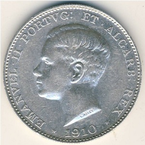 Аверс монеты Португалия, 500 реалов, 1910, Маркиз ди Помбал