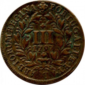 Реверс монеты Португалия, 3 реала, 1797