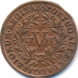 Реверс монеты Португалия, 5 реалов, 1791-1799