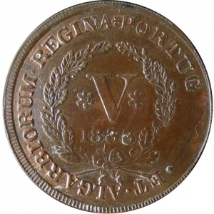 Реверс монеты Португалия, 5 реалов, 1833