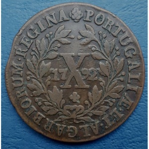 Реверс монеты Португалия, 10 реалов, 1791-1792