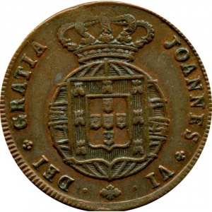 Аверс монеты Португалия, 10 реалов, 1818-1824