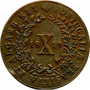 Реверс монеты Португалия, 10 реалов, 1818-1824