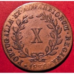 Реверс монеты Португалия, 10 реалов, 1835-1837