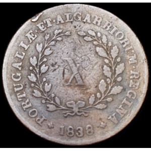 Реверс монеты Португалия, 10 реалов, 1838-1839