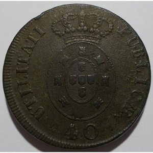 Реверс монеты Португалия, 40 реалов, 1826-1828