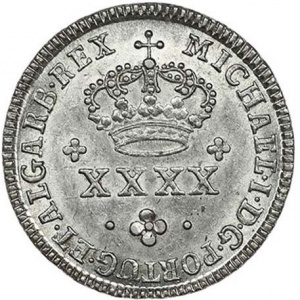 Аверс монеты Португалия, 50 реалов, 1828