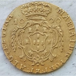 Аверс монеты Португалия, 1000 реалов, 1787-1792