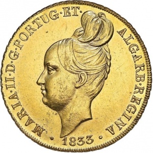 Аверс монеты Португалия, 1 песа, 1833
