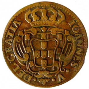 Аверс монеты Португалия, 3 реала, 1734-1744