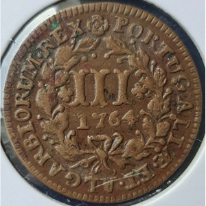 Реверс монеты Португалия, 3 реала, 1751-1776