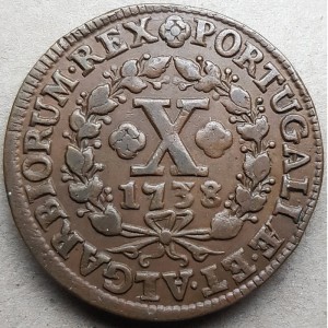 Реверс монеты Португалия, 10 реалов, 1737-1749