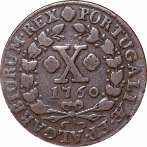 Реверс монеты Португалия, 10 реалов, 1751-1776