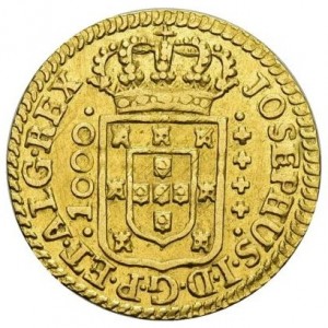 Аверс монеты Португалия, 1000 реалов, 1752-1769