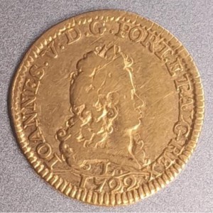 Аверс монеты Португалия, 1 эскудо, 1722