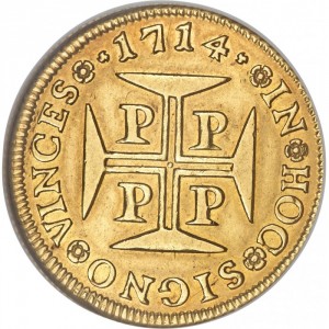 Реверс монеты Португалия, 4000 реалов, 1712-1714