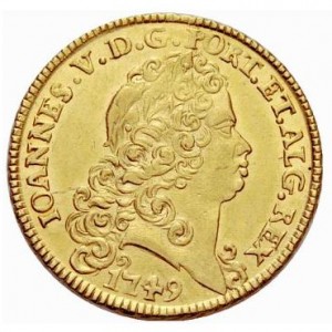 Аверс монеты Португалия, 1 песа, 1723-1750