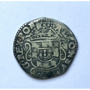 Аверс монеты Португалия, 100 реалов, 1656, Иерусалимский крест на реверсе