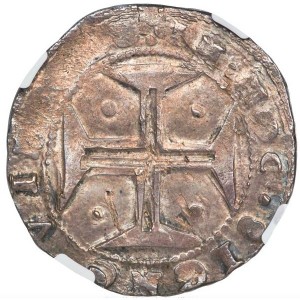 Реверс монеты Португалия, 400 реалов, 1643, Крест с точкой в каждом квадранте